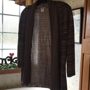 Brown and cream cardigan quarter length sleeves